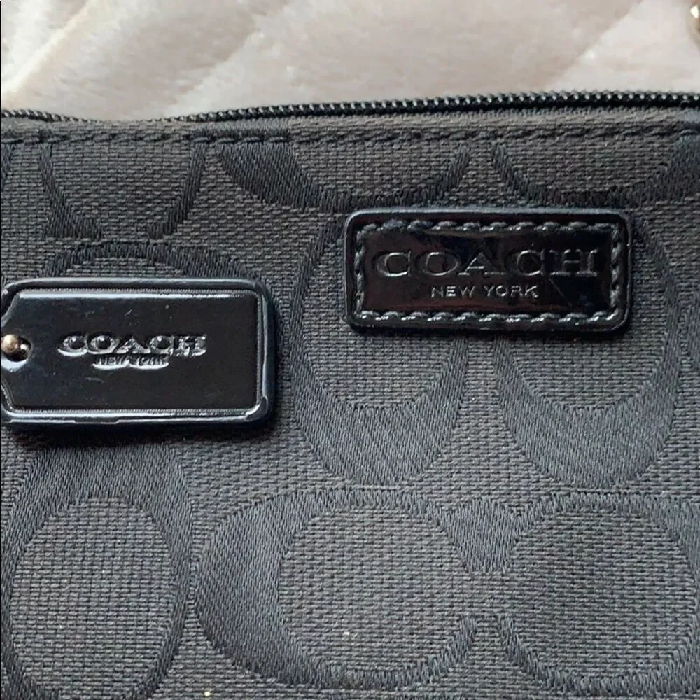Coach Long Zip Monogrammed Wristlet